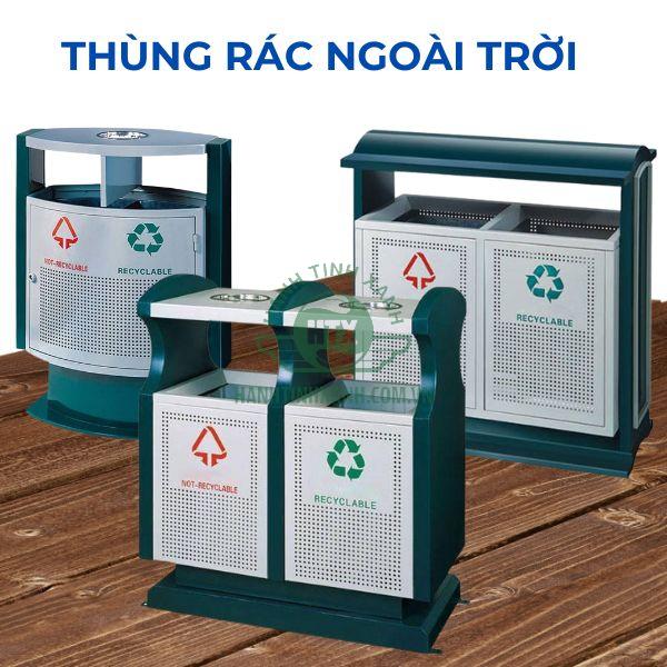 Hành Tinh Xanh có nhiều mẫu thùng rác đôi ngoài trời bằng thép
