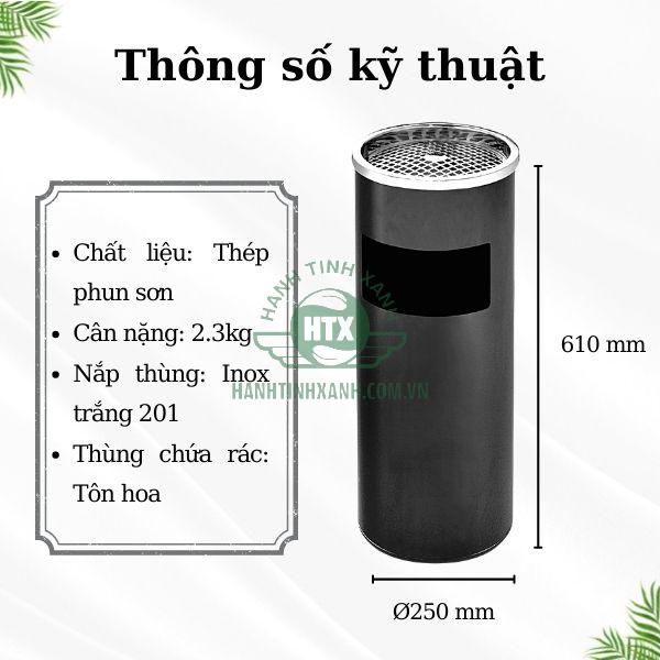 Tham khảo kích thước thùng rác gạt tàn thuốc lá