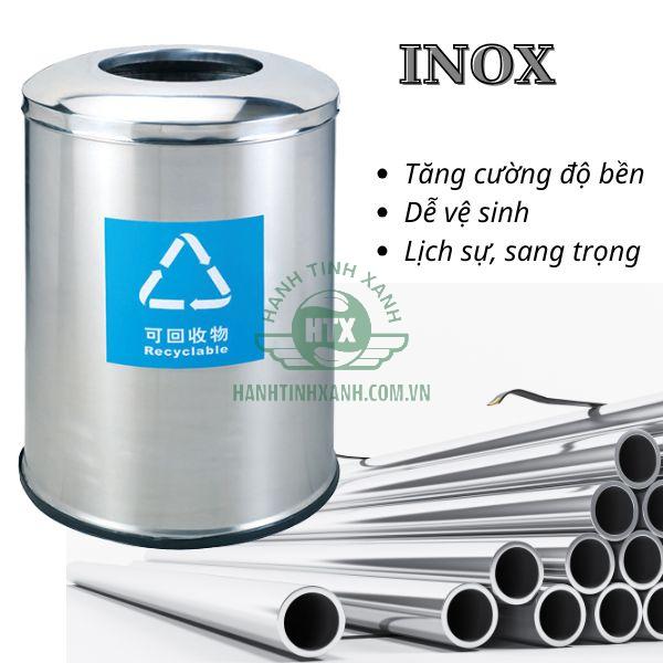 Mẫu thùng rác được sản xuất từ inox chọn lọc có chất lượng cao