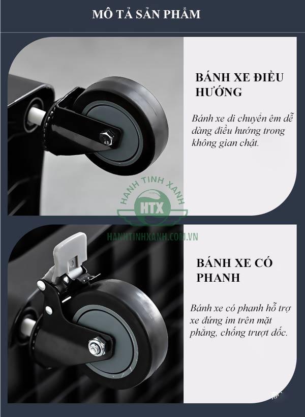 Hệ thống bánh xe trên xe đẩy thức ăn dọn bàn