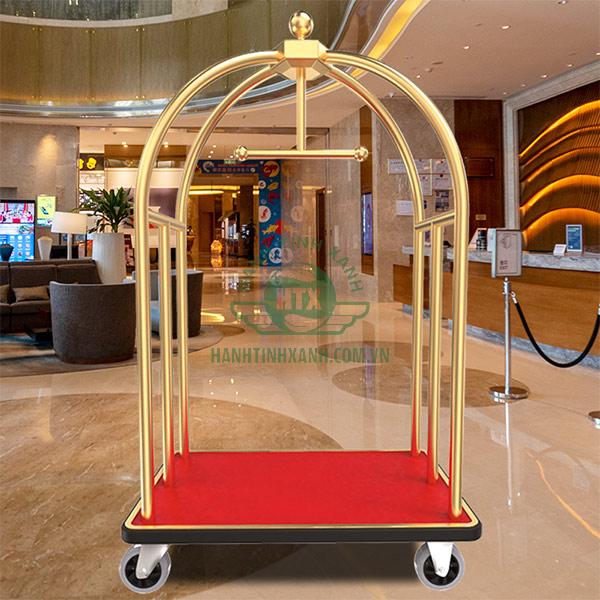 Xe chở hành lý khách sạn inox mạ vàng là sự lựa chọn hàng đầu
