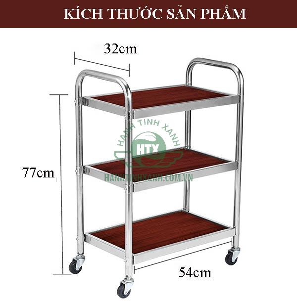 Chi tiết kích thước xe đẩy phục vụ bàn