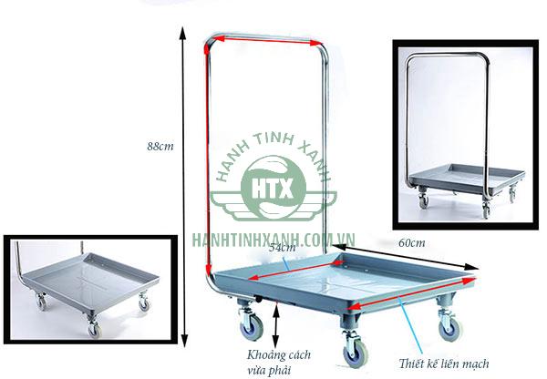 Các chi tiết cấu thành xe đẩy rack đựng bát đĩa, ly tách