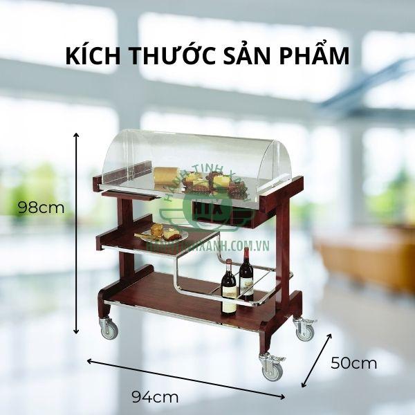 Kích thước xe đẩy rượu đồ uống khách sạn