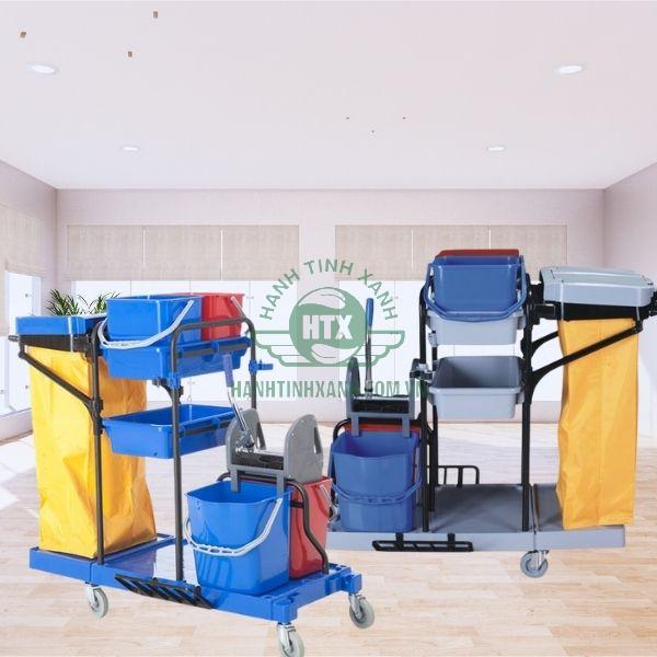 Xe đẩy đồ dọn vệ sinh đa năng, tiện ích