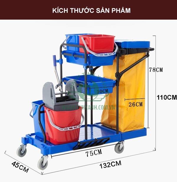 Kích thước xe dọn vệ sinh chuyên dụng
