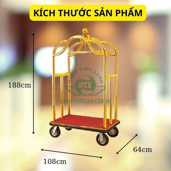 Tham khảo kích thước xe inox vận chuyển vali