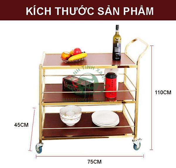 Kích thước xe đẩy phục vụ bàn nhà hàng