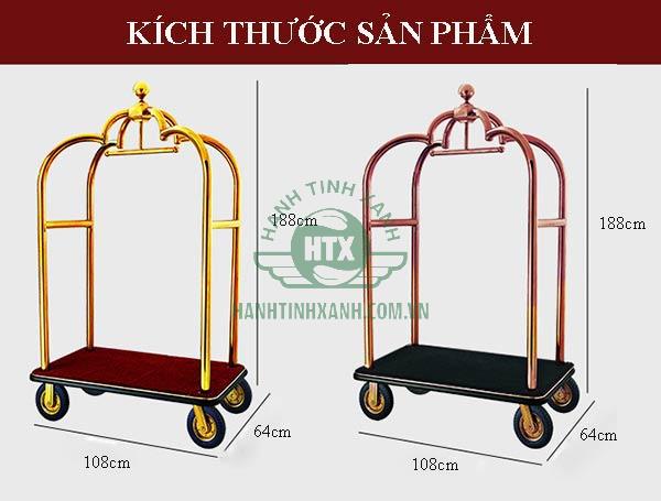 Kích thước xe vận chuyển hành lý, vali