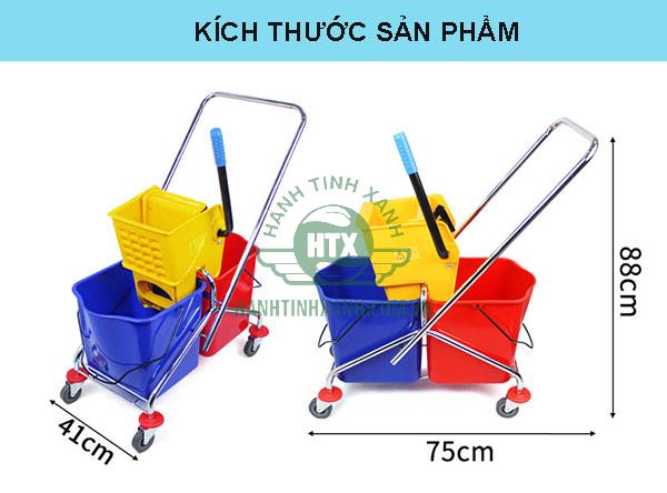 Kích thước xe vắt móp đôi - xe ép cây lau nhà