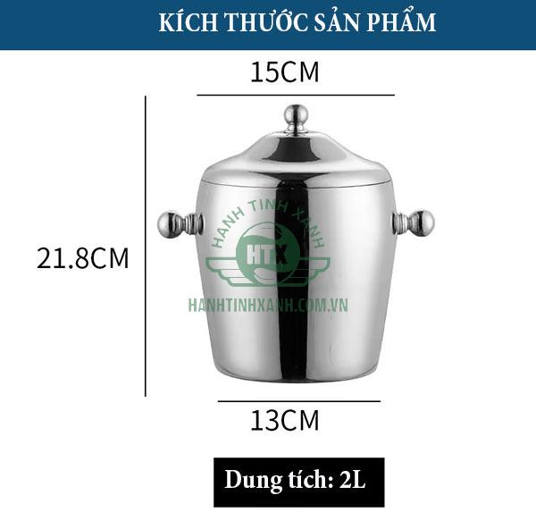 Kích thước, dung tích xô đựng đá có nắp