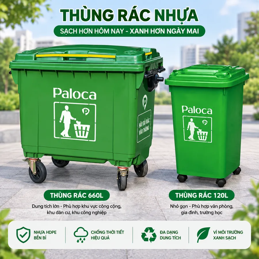 Mẫu thùng rác nhựa