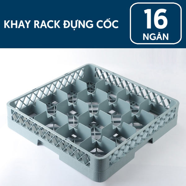 Rack đựng ly 16 ngăn màu ghi