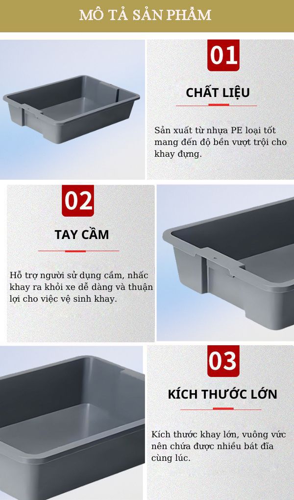 Khay nhựa dọn bàn nhà hàng cỡ lớn