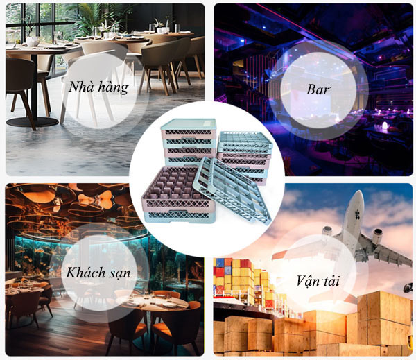 Không gian nên trang bị rack đựng ly cốc, bát đĩa