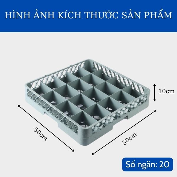 Rack đựng ly 20 ngăn màu ghi