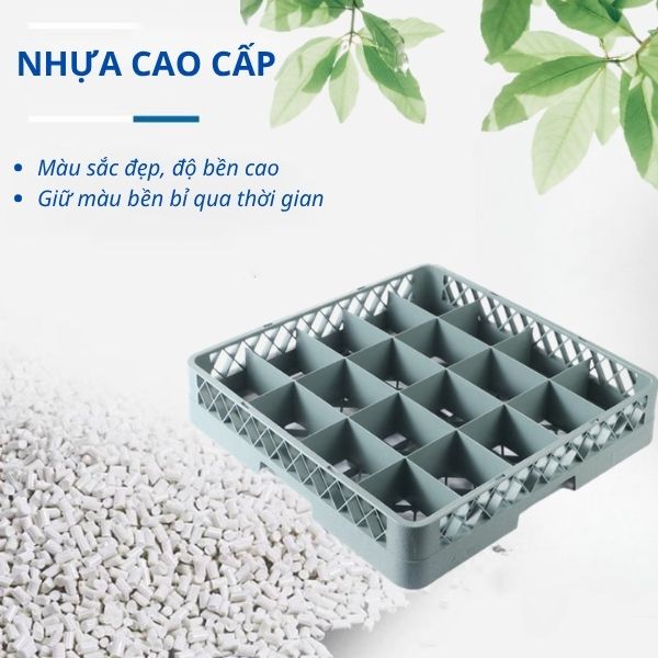 Rack đựng ly 20 ngăn màu ghi