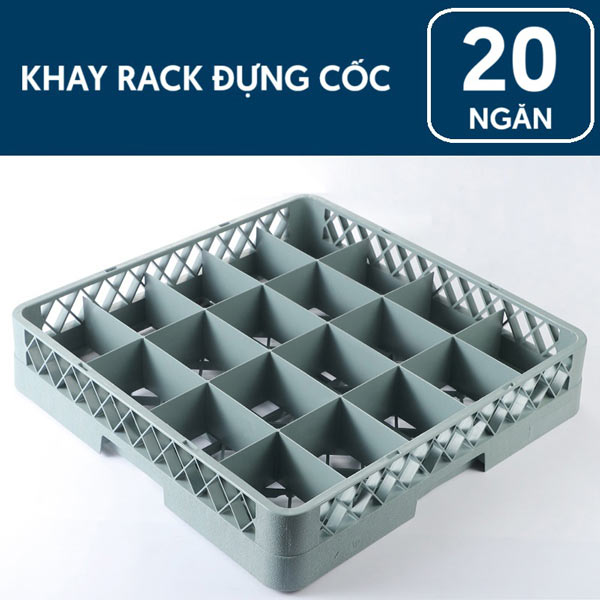 Rack đựng ly 20 ngăn màu ghi