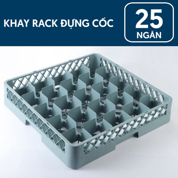 Rack đựng ly 25 ngăn màu ghi
