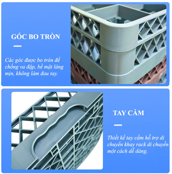 Rack đựng ly 36 ngăn màu ghi