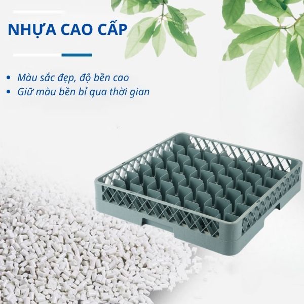 Rack đựng ly 49 ngăn màu ghi
