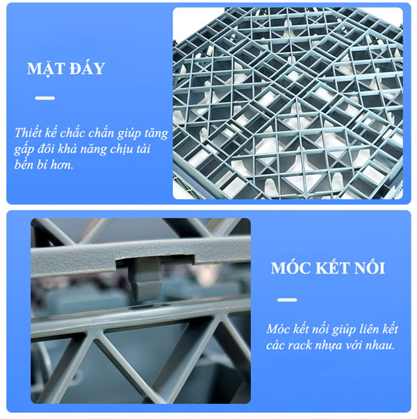 Rack đựng ly 49 ngăn màu ghi