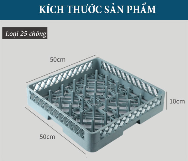 Rack nhựa đựng bát đĩa 25 chông