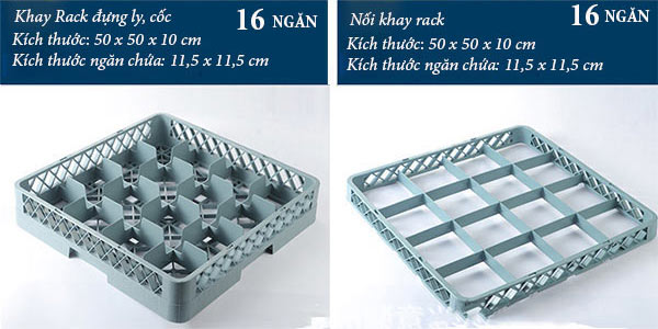 Rack nối đựng ly cốc 16 ngăn