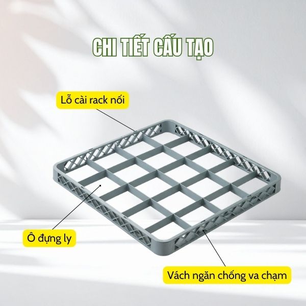 Rack nối đựng ly cốc 20 ngăn