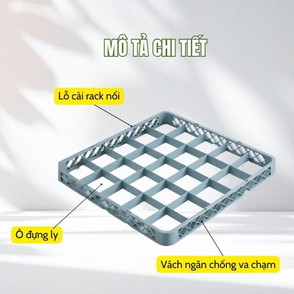 Rack nối đựng ly cốc 25 ngăn