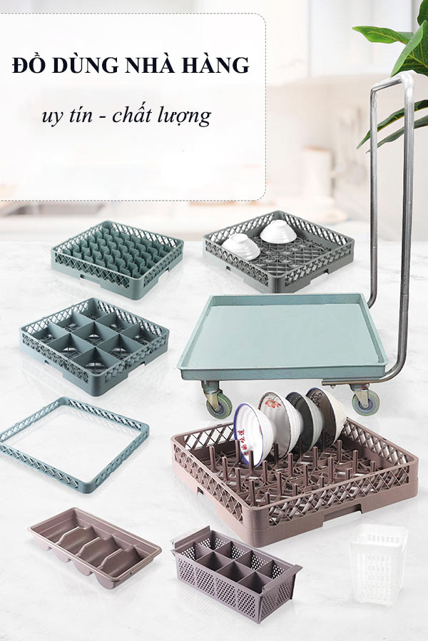 Hành Tinh Xanh bán các loại rack nhựa, xe đẩy rack ly