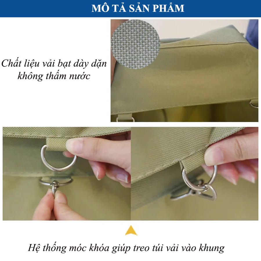 Đặc điểm của túi vải treo trên khung xe chữ X - xe giặt là