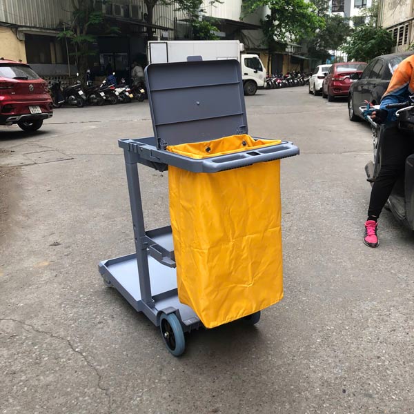 Túi vải xe đẩy dọn vệ sinh chữ L màu vàng