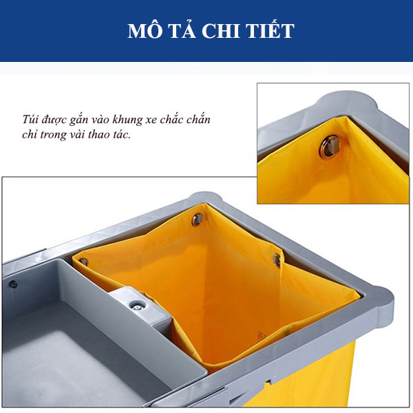 Túi vải xe đẩy dọn vệ sinh chữ L