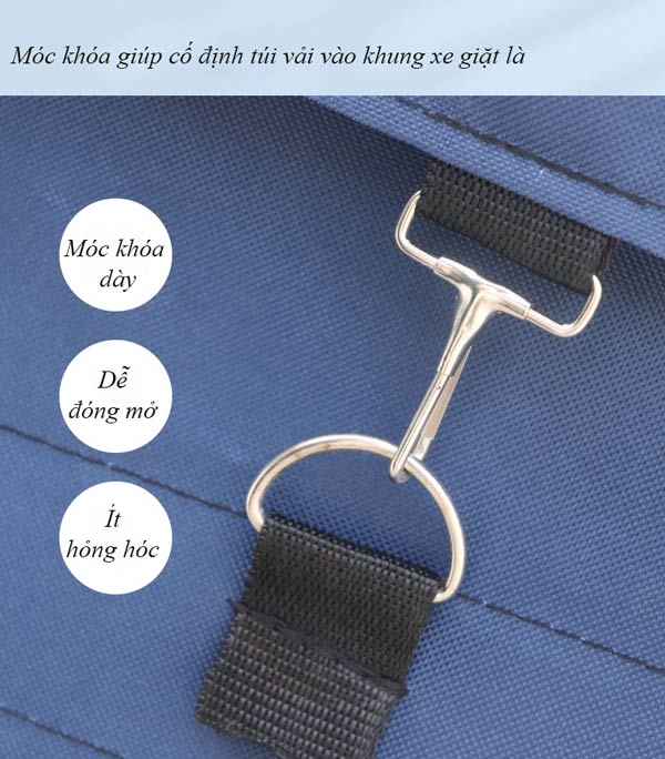 Móc nối túi giặt là với khung xe đẩy