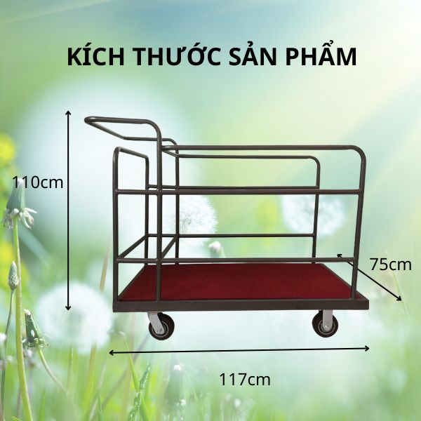 Tham khảo kích thước xe đẩy bàn xoay tròn