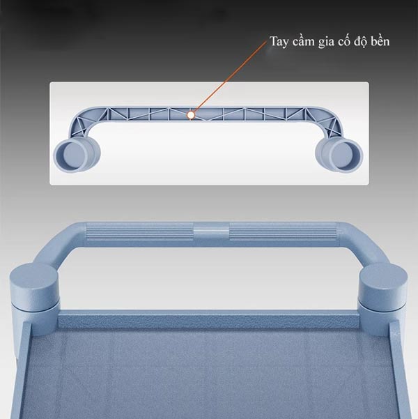 Tay đẩy dễ dàng cầm nắm ở xe đẩy bằng nhựa 3 tầng