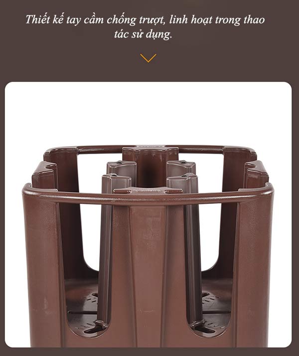 Xe đẩy bát đĩa nhà hàng màu nâu