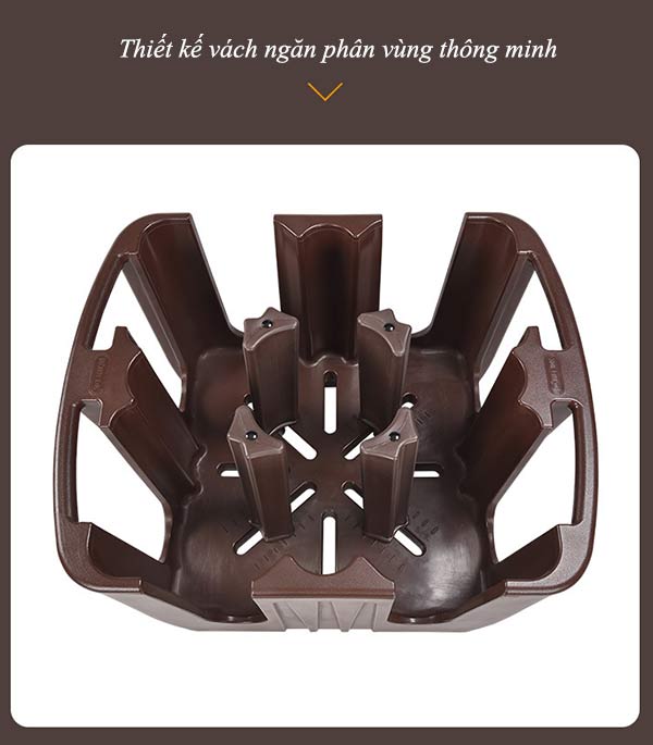 Xe đẩy bát đĩa nhà hàng màu nâu