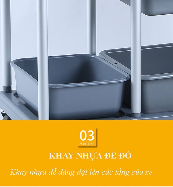 Các khay nhựa dễ dàng đặt lên khung xe