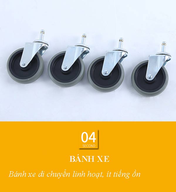 Bánh xe của xe thu gom bát đĩa khung nhôm, tầng nhựa