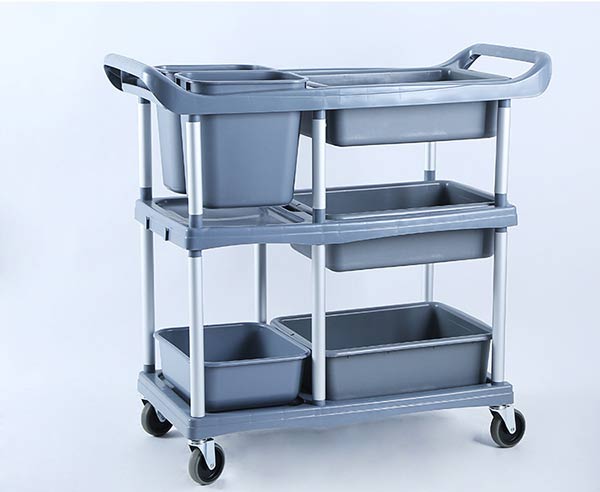 Xe dọn bát đĩa màu ghi - khung ghi