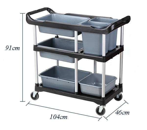 Kích thước xe thu gom bát đĩa - mẫu 1