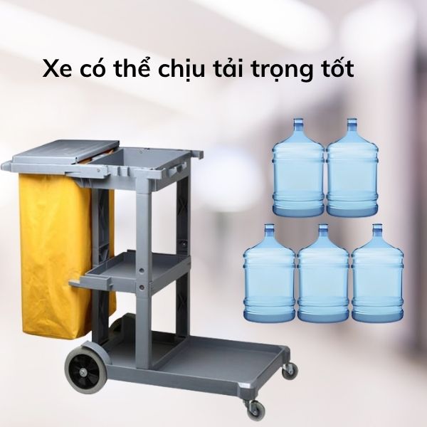 Xe đẩy làm vệ sinh chữ L có nắp