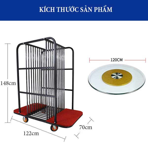 Tham khảo kích thước xe đẩy bàn tròn
