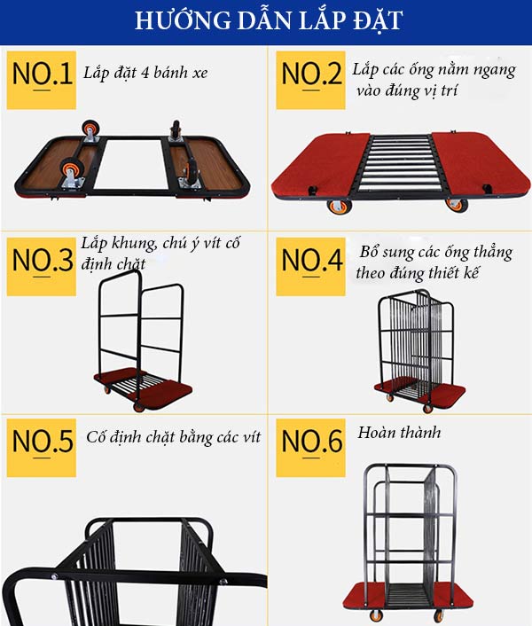 Hướng dẫn lắp đặt xe chở bàn kính xoay