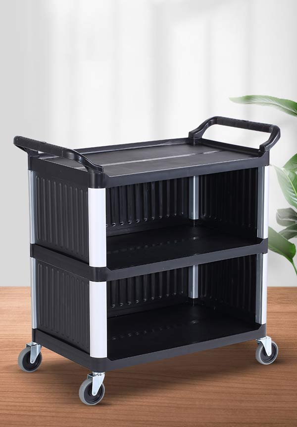 Mẫu xe đẩy nhựa 3 tầng khung nhôm đa năng