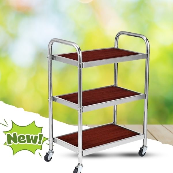 Mẫu xe đẩy phục vụ bàn 3 tầng