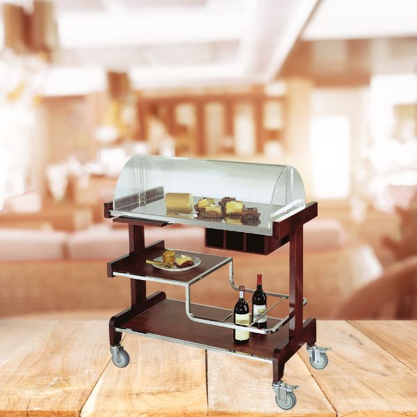 Mẫu xe đẩy rượu, đồ uống có nắp đậy