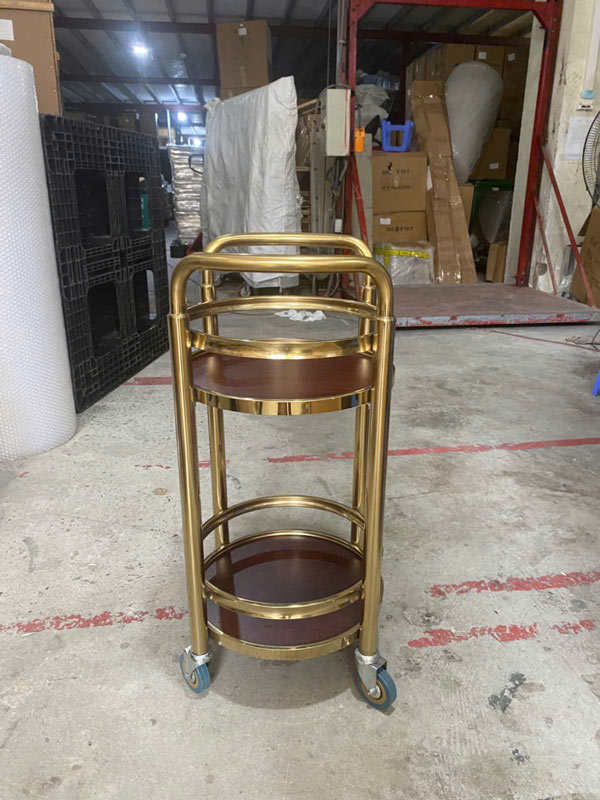 Hình ảnh thực tế xe đẩy phục vụ rượu tròn chụp tại kho